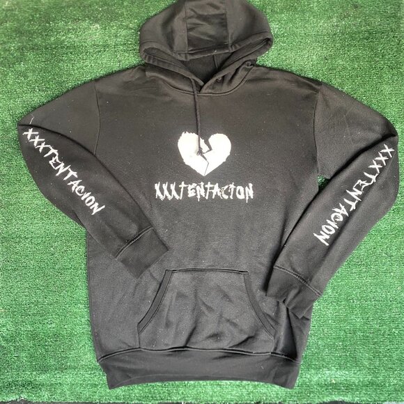 XXXTentacion Heart Logo Hoodie Emo Trap Rapper Sweatshirt - Picture 1 of 5